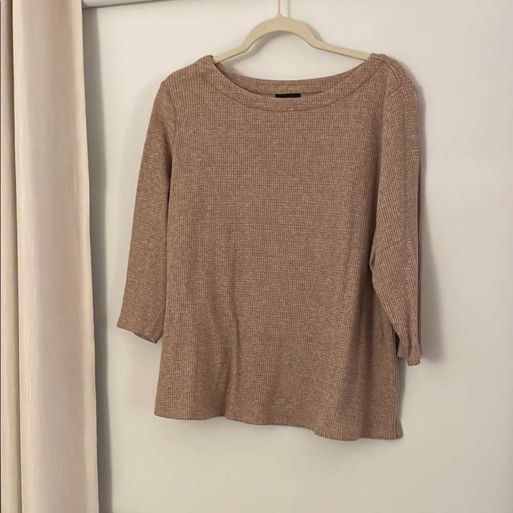 J Jill  Two Casual Ribbed Knit Tops Petite XL 
1 gray, 1 beige